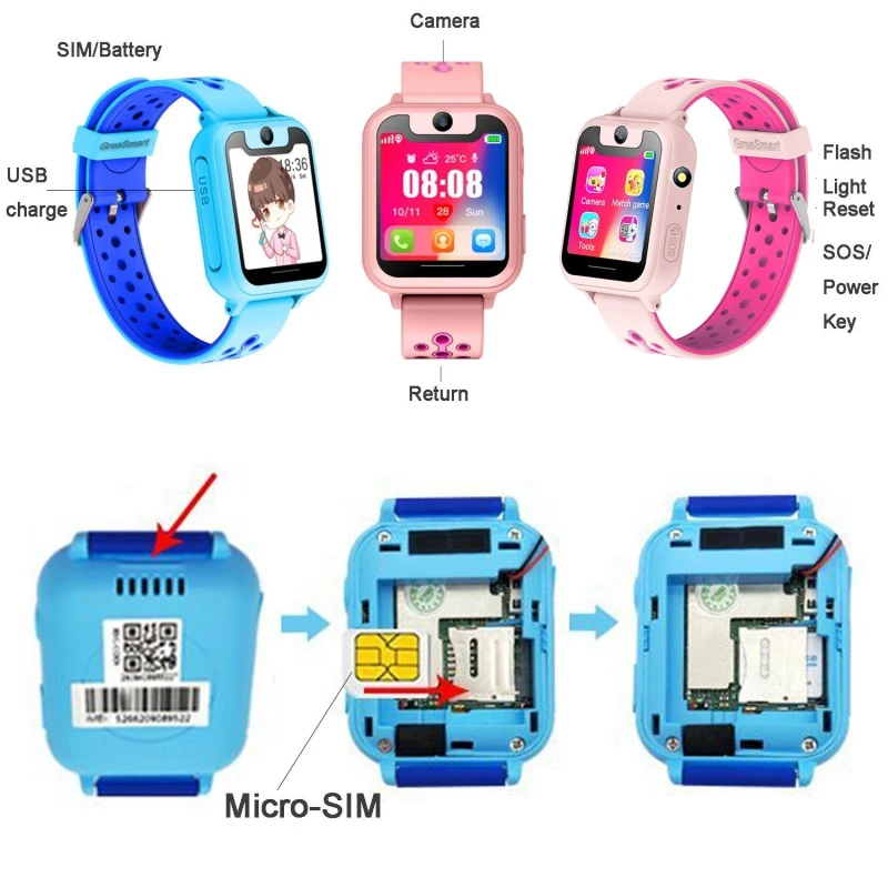  S6 Kinder Smart Uhr GPS HD 154 