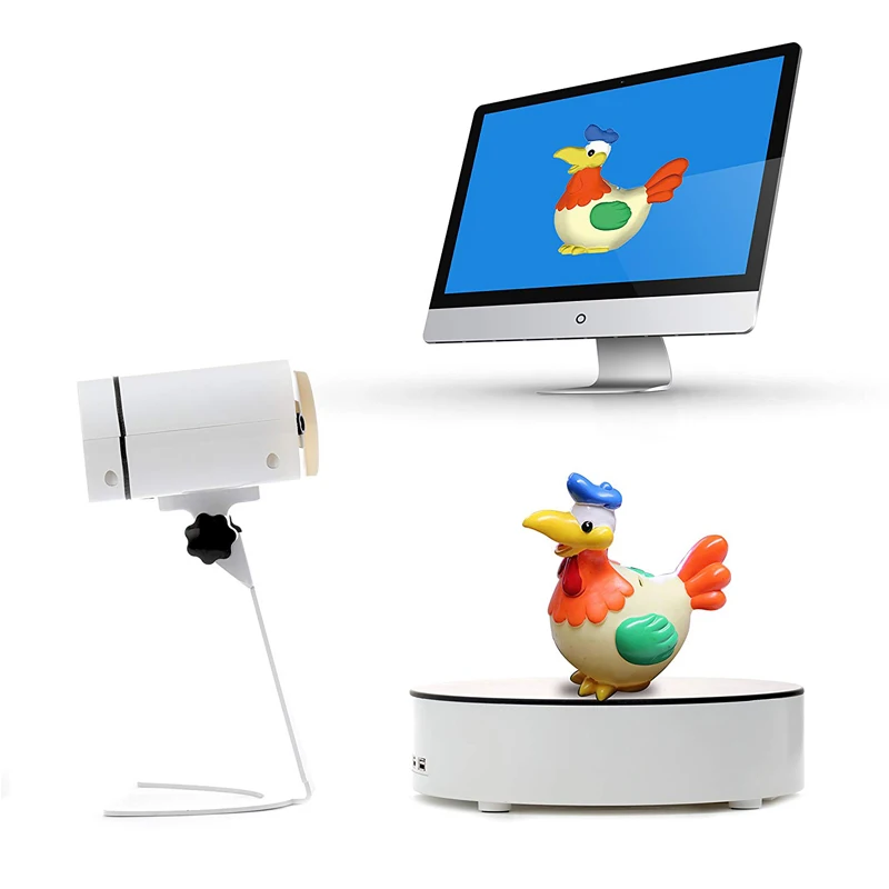القط-1 كامل اللون القياسية 3D الماسح الضوئي ، كامل التلقائي TriPro FunScan-1 مع 3 مليون بكسل ، دعم مفتاح واحد 3D الطباعة