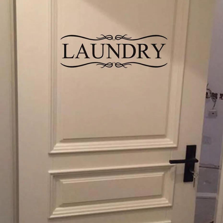 Laundry Signs Waterproof Wall Sticker For Laundry Room Door Decoration