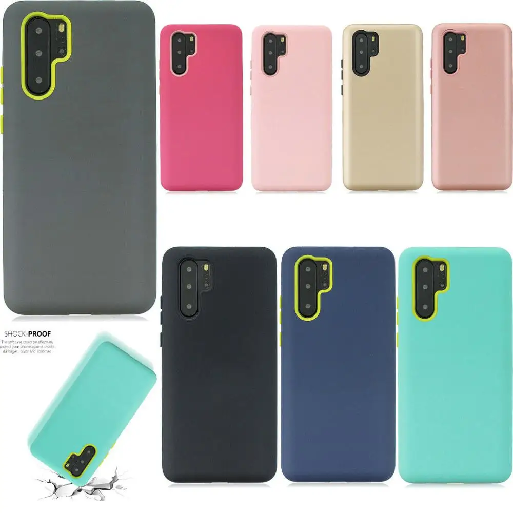 

Pure Color Three-in-one Shockproof PC+Silicone Back Case Cover For Samsung Galaxy S10 Plus 5G S9 S8 NOTE 9 A50 A70 J4 J6 A6 A9