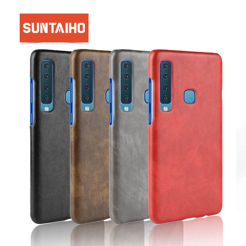 

Suntaiho lychee leather matte cover for Samsung note9 case Galaxy A9S A9 star Pro A8 star case PC Hard Back Protective Cover S9