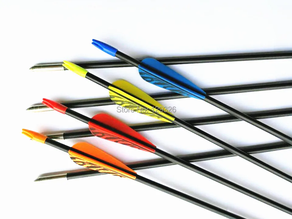 GPP 12-PK 28&quot Tiger Vanes Fiberglass Archery Target Arrows - Practice or Youth for Recurve Bow 4 COLORS | Спорт и развлечения