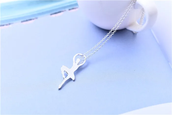 

30pcs Figure Girls Ballet Dancer Heels Pendant Necklaces Abstract Classic Dance Jewelry Gift for Lady