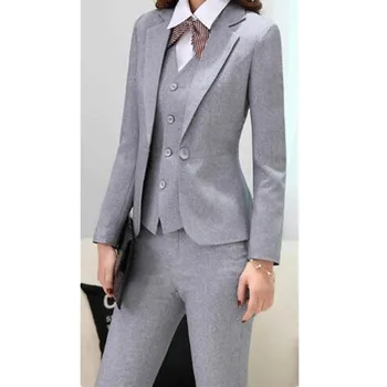 

Customized new hot women's suit two-piece suit (jacket + pants) women's single button not slim business casual suit