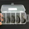 50pcs/lot High Carbon Steel Crank Hooks Set with Box 5 Size 1# 2# 1/0# 2/0# 3/0# Soft Bait Fishing Hooks Fishhook Fishing Tools ► Photo 2/6