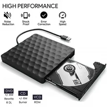 Kuwfi-unidad de DVD externa USB 3,0, Unidad de DVD-RW de CD, grabador de grabadora de 5Gbps para ordenador portátil de escritorio