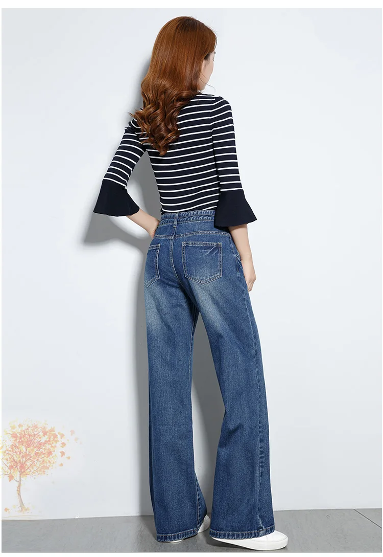 Женские джинсы с высокой талией, весна-лето, свободные женские джинсы, Плюс Размер, повседневные Прямые джинсы