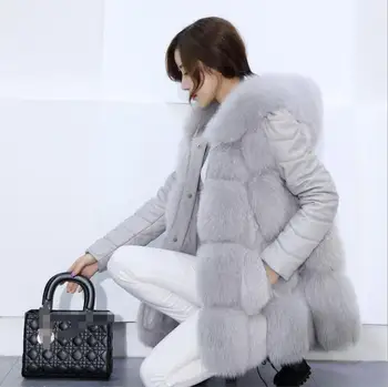 

Europe and the United States new female fur coat imitation fox fur vest long fashion casual temperament women
