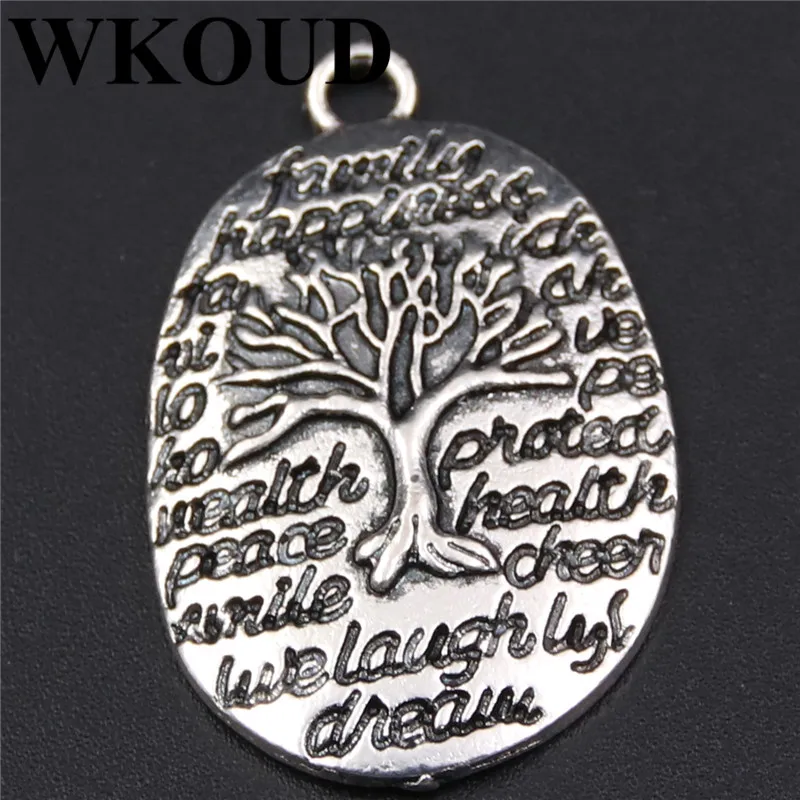 

WKOUD 8pcs Antique Silver Ancient Greek Words Life Message Charm Pendant Diy Jewelry A230
