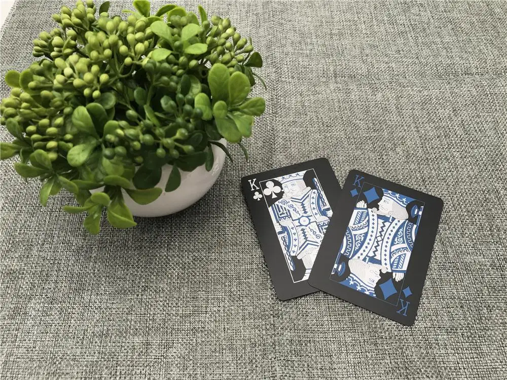 15% 54 шт/палубный водонепроницаемый пластиковый ПВХ Набор Игральных Карт чистый цвет черные покерные карты наборы для покера классические фокусы инструмент