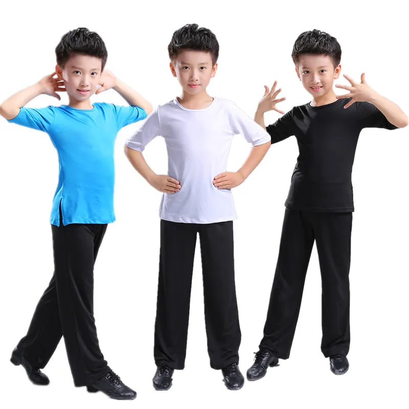

2018 New Boy Latin ballroom costume Sets children Latin Shirt+pants suit Rumba Samba Dancewear Latin dance competition clothes
