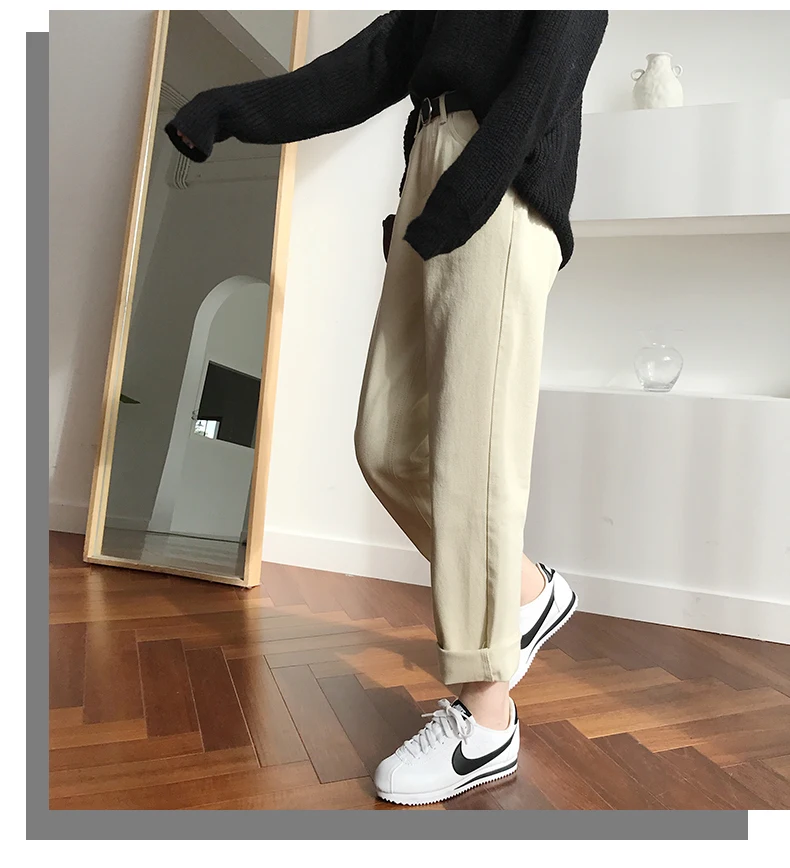 EORUTCIZ весна свободные джинсы для женщин высокая талия деним широкие брюки женские Vinatge карман брюки черные брюки LM210
