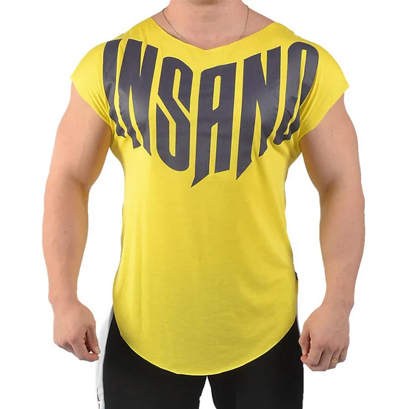 

Summer new men's gym fitness t-shirt men's fitness fashion casual brand T-shirt men's short-sleeved cotton sports shirt
