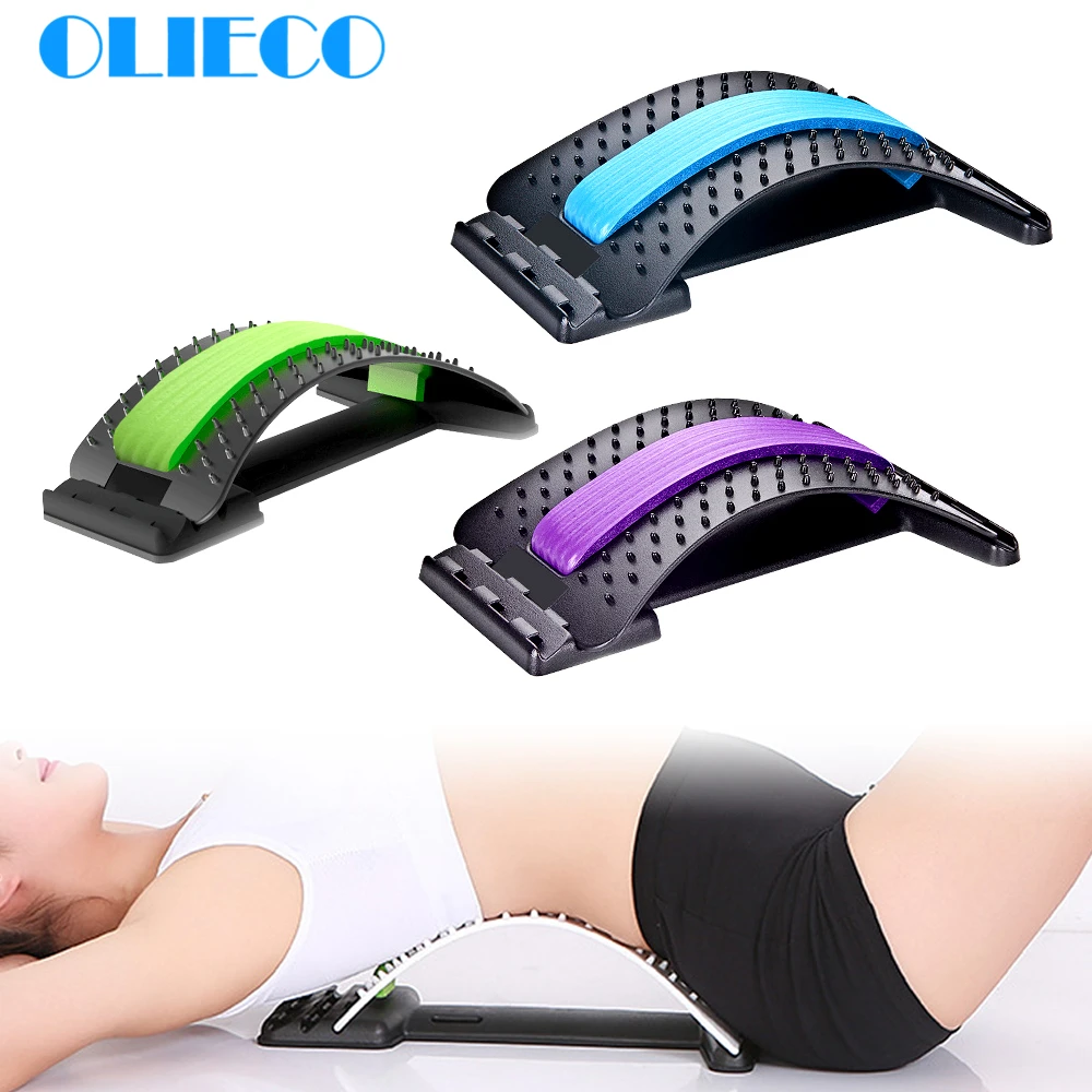 

OLIECO Back Stretcher Fitness Lumbar Posture Correction Massager Spine Pain Relief Corrector Magic Back Relaxation Brace Support