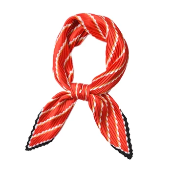 

Female Neck Wrap Kerchief Square Crinkle Small Silk Neck Scarf Women Bandana Neck Wear Print Handkerchief