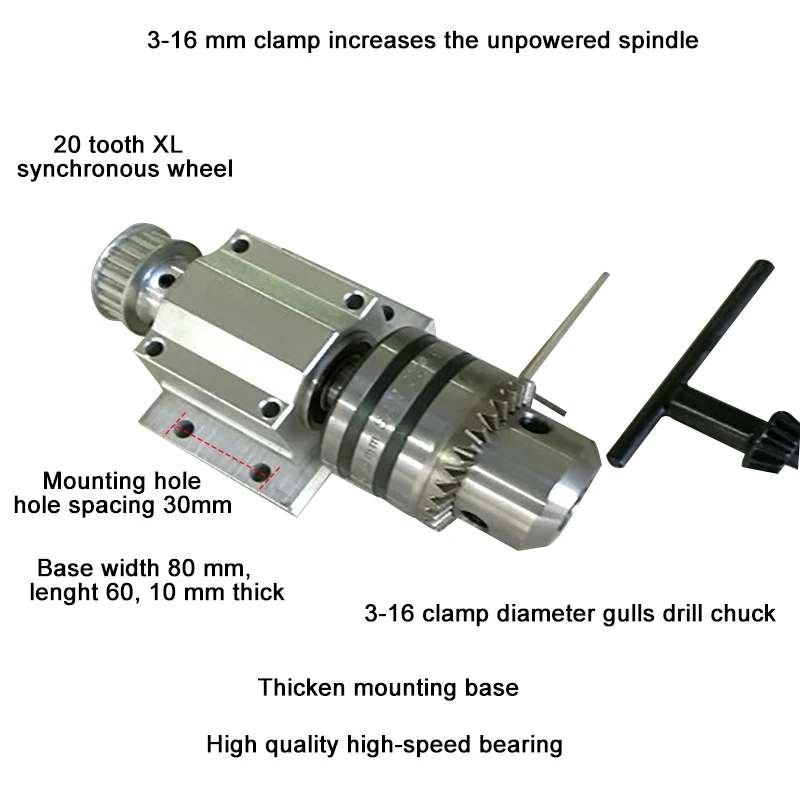 ER20 нетоковедущих токарный шпиндель для 50 мм chuck B10 B12 B16 металлические колеса