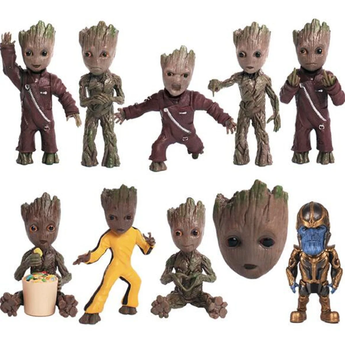 

Q version Guardians of the Galaxy Tree Man thanos Figure Keychain mini Collection Model Figurine doll birthday gift toy withbox