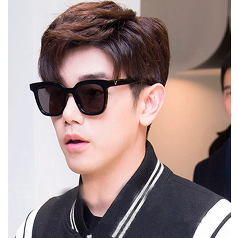 Korean Men and Women Color : D YWYU Fashion Couple with Sunglasses Universal Sunglasses Europe and The New Large Frame Sunglasses 