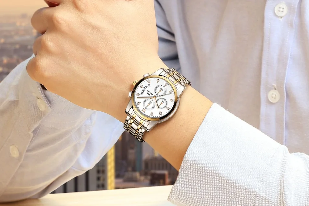 Новинка OLMECA Топ бренд класса люкс алмаз циферблат Кварцевые часы мужские военные спортивные наручные часы стальной ремешок Часы мужские деловые часы