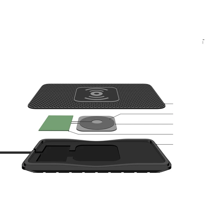 عدم الانزلاق المطاط سريع شحن سيارة لاسلكية وسادة الشاحن ل فون X 8 8 زائد سامسونج S8/S8 +/ s7/S7EDGE/S6/حافة/Note8/5