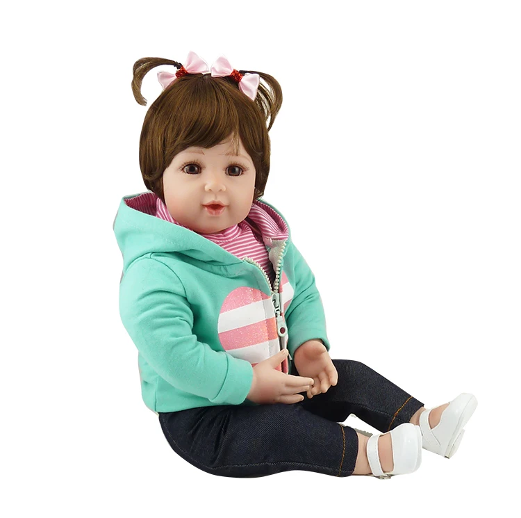 

Forrsdor 20" 50cm Soft Silicone limbs and cotton body Lifelike baby girl with cute short hair Realistic Reborn Baby Dolls