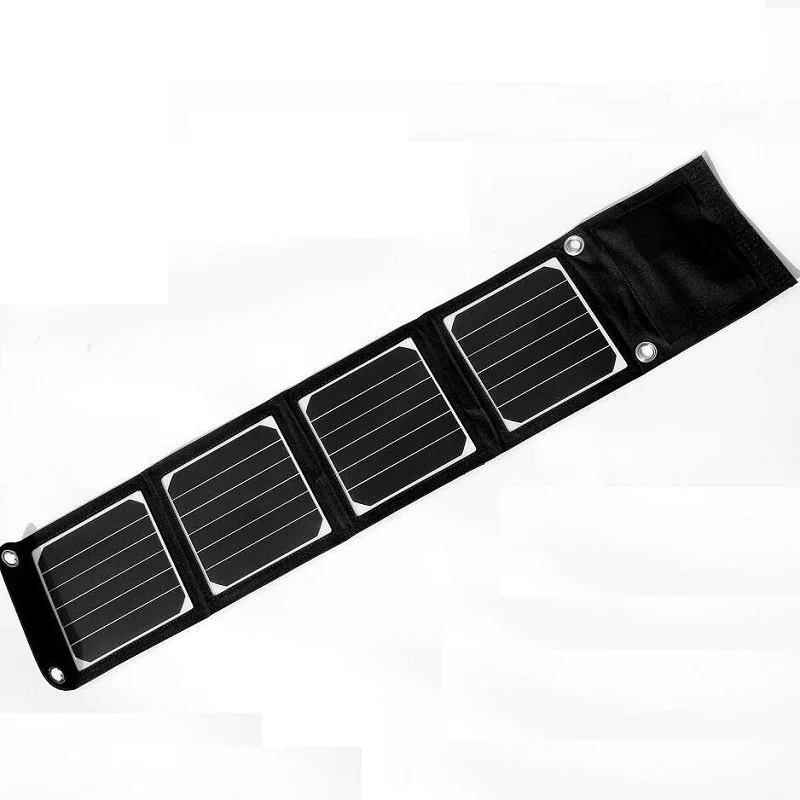 14W Outdoor folding Solar Panel USB Output Portable Foldable Power Bank waterproof travel Solar Charger phone