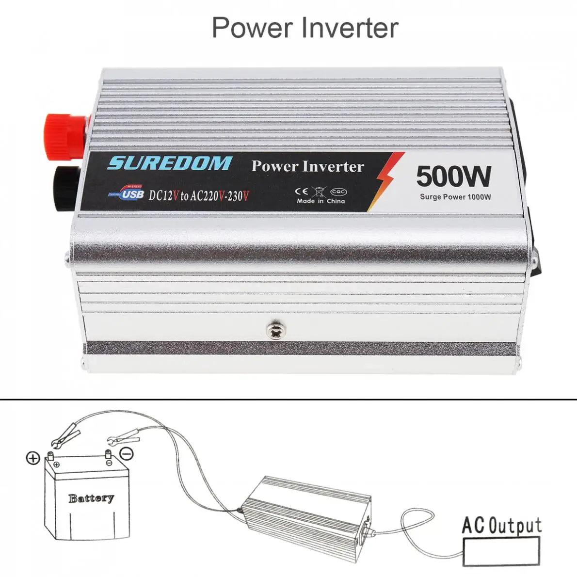 Koop 500 w Auto Omvormer 12 v 220 v 50 hz Auto Omvormer 12 220 Sigarettenaansteker Plug Power Converter Omvormer piekvermogen 1000 w