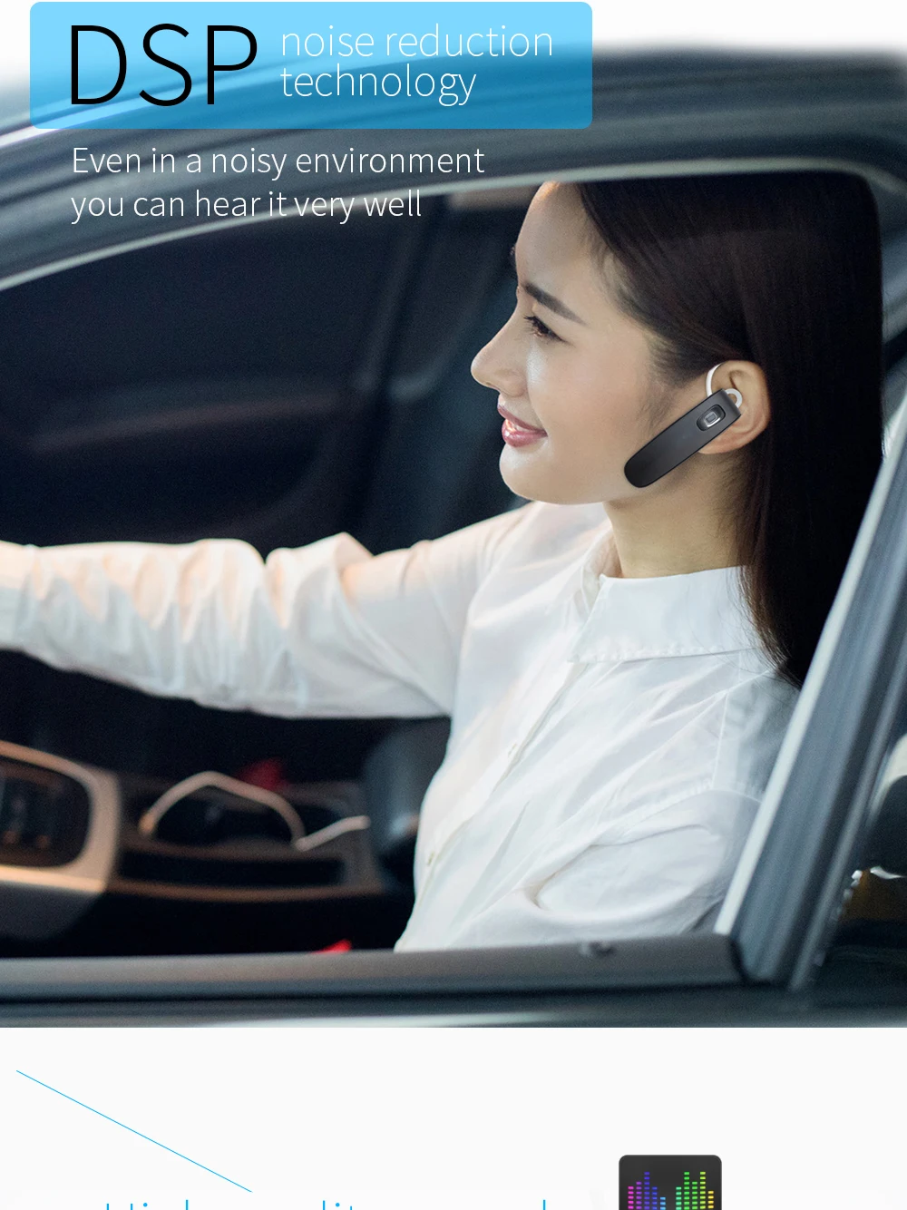 YODELI B1 Mini Earbud Wireless Bluetooth Earphone with Microphone for Car Mobile Phone Sport Noise Reduction Headset Headphones (2)