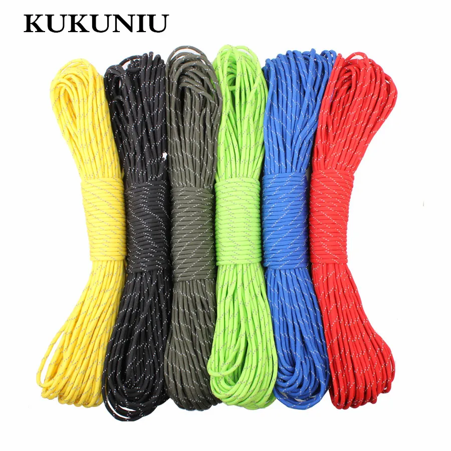 

Reflective Paracord 550lb 7 Strand 100 feet Survival 7strand PARACHUTE Paracord 550 Paracord Parachute
