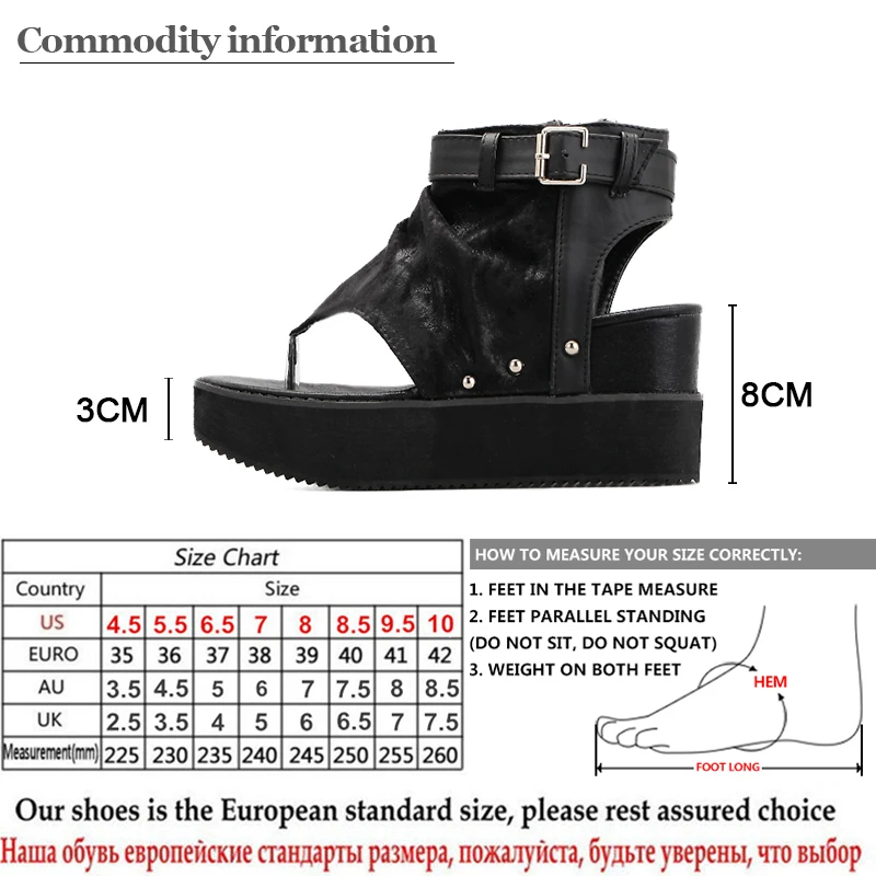 Gdgydh/босоножки с закрытой пяткой женские босоножки на танкетке; Новинка года; женские кожаные ботильоны в стиле панк; босоножки с вырезами; женские вьетнамки