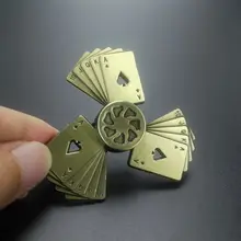 Ретро Бронзовый Металл покер Спиннеры продолжительное вращение низкая шум Высокое скорость Fine craft ручной spinner