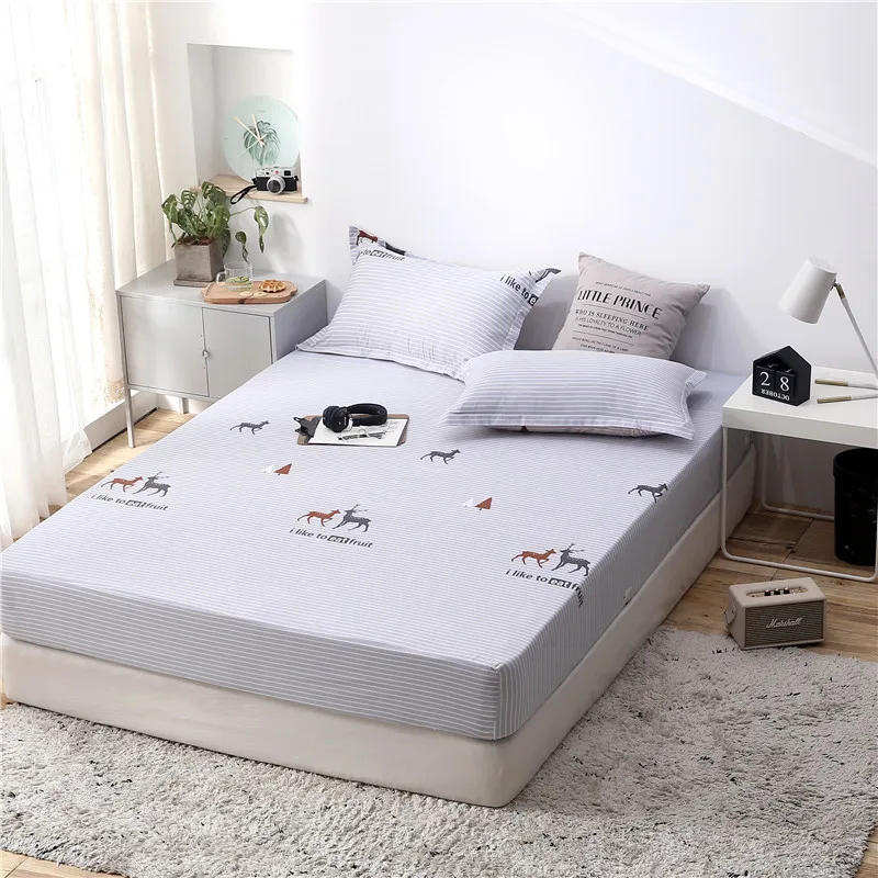 

Fitted Sheet Adult Quality Bed Sheets On Elastic Band Rubber Sheet Pillowcases Mattress Cover Double Single Size47