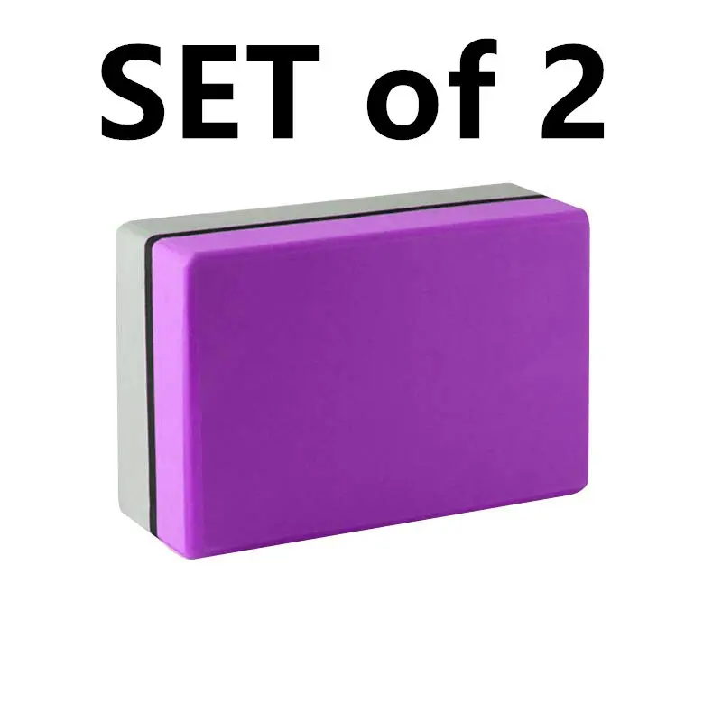 Блок йоги высокой плотности EVA пены блок для поддержки и улучшения поз и гибкость мягкая нескользящая поверхность для йоги, пилатеса - Цвет: SET-Purple