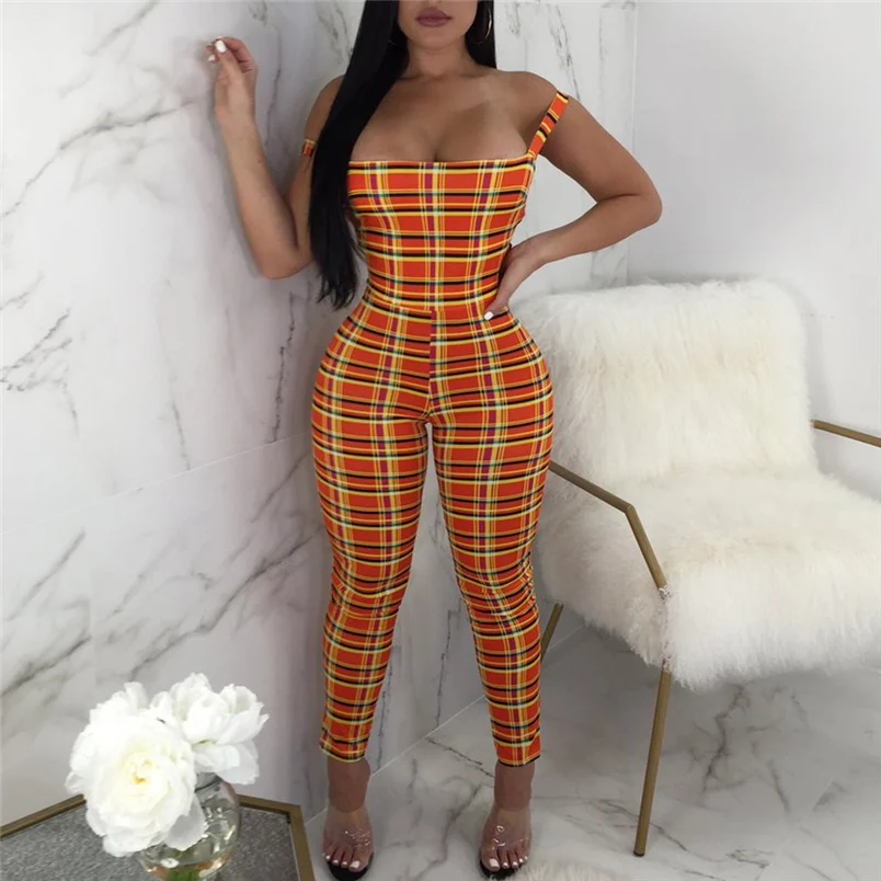 Women 2018 New Fashion Sexy Slash Neck Stripe Camisole Sleeveless Bandage Long Jumpsuits Elegant Jumpsuit Free Shipping F#L30 (2)