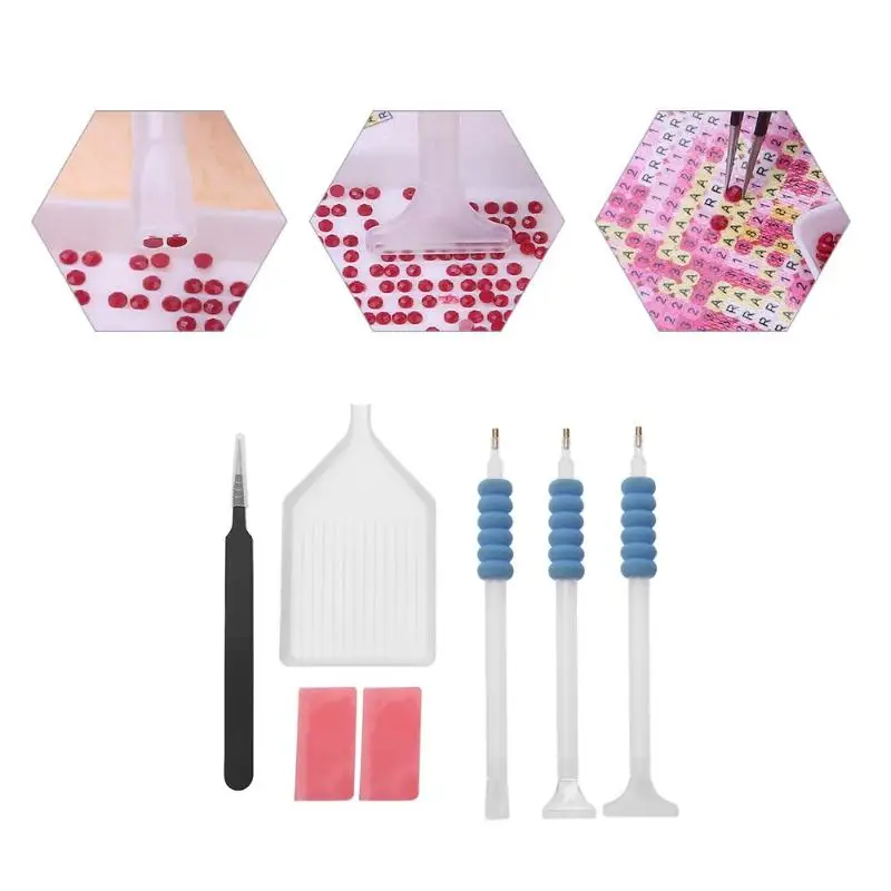 

5D DIY Embroidery Point Drill Pen Diamond Embroidery Tools Diamond Painting Cross Stitch Accessory Pen Tools Set