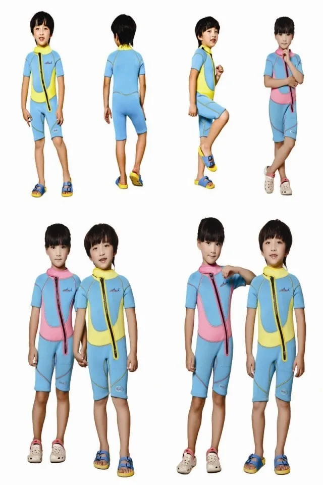WDS-8002-1 Children Wetsuit 2.5mm Neoprene Thick Swimsuit for Winter Autumn Spring Shorty Swimwear