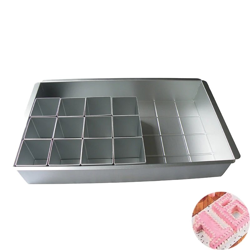 

Aluminium Rectangular Cake Mould Baking Tray Letter Number Cake Mould Bakeware Pan Adjustable Mold Chocolate Bakery Baking Dish