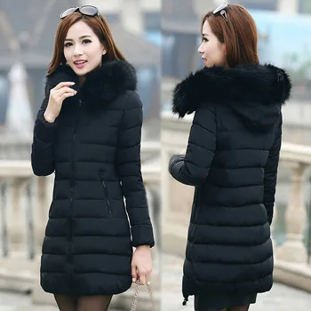 

Plus Size Down Cotton Jacket 2020 Coat Winter Women Jacket Fashion Padded Parka For Women New Winter Coats Fur Collar WUJ0256