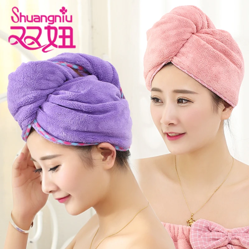 2pc Microfiber Fabric Towels Bathroom Hair Towel Womens Girls Magic