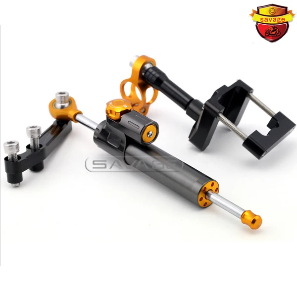

For KAWASAKI EX250R NINJA 250 08-13, NINJA 300 13-16 Motorcycle Steering Damper Stabilizer Adjustable Linear with Bracket Kit C