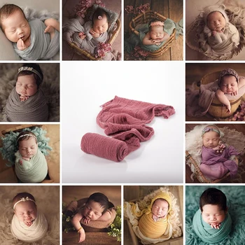 Stretch Baby Photography Props Blanket Wraps Organic Cotton Wrap Soft Infant Newborn Photo Wraps Cloth Accessories 40*180cm 1