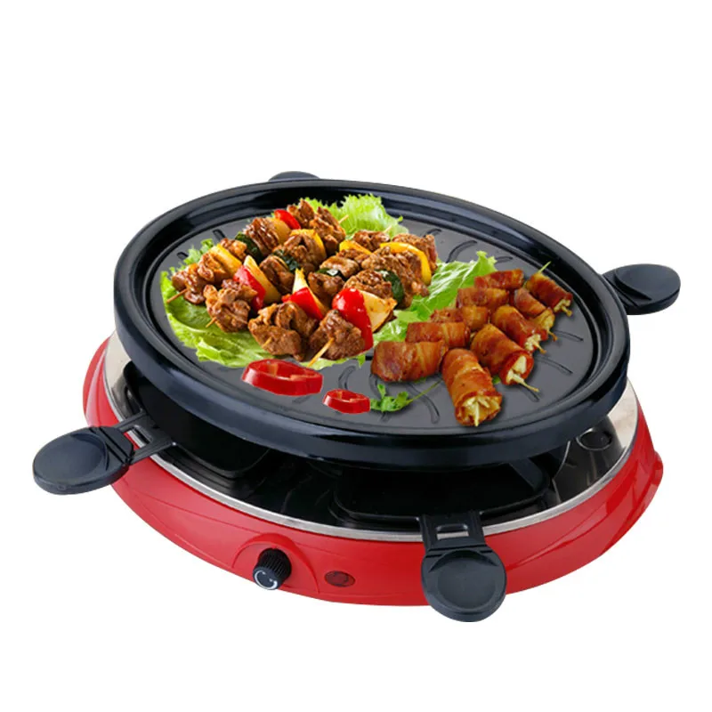 

Household Electric Raclette Grill Smokeless Griddle Non-Stick BBQ Pan Bakeware Skewer Outdoor Barbecue Machine EU plug