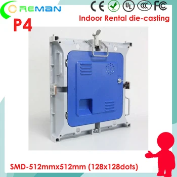 

Huge stock slim video led rental p4 indoor 512x512mm die-casting cabinet , Best price led rental video screen wall ph4 smd2121