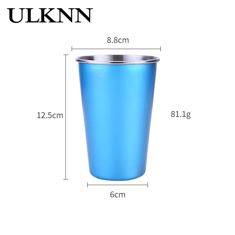 

ULKNN Stainless Steel Beer Cup Simplicity Lid Rotating Closable Corrosion Resistance Frosting Process Prevent Slip Beer Cup
