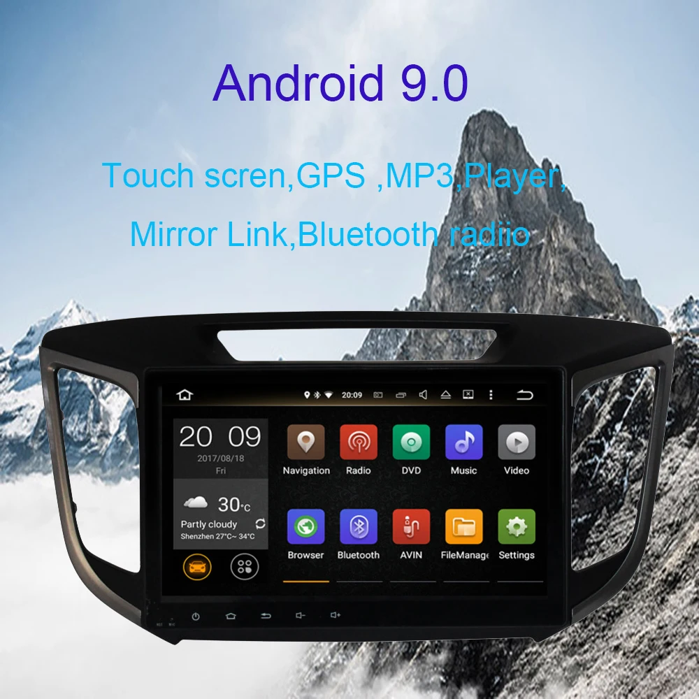 Excellent Octa Core Android 9.0 Car GPS For Hyundai Creta IX25 2014-2016with 4GB RAM Wifi BT RDS GPS Radio Navigation Map Head Unit player 0