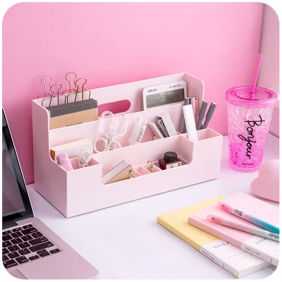 Multifunctional Office Desk Sets Desk Accessories Stationery Organizer Classified Office Organizer Plastic Storage Box