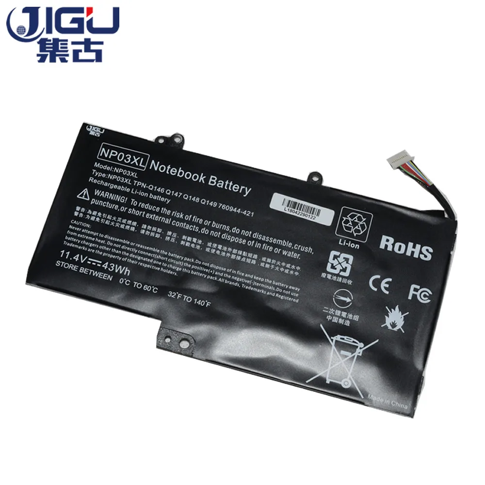 Аккумуляторная батарея JIGU для ноутбука Φ NP03XL HSTNN LB6L TPN Q146 767068 005 HP For ENVY 15 U Pavilion