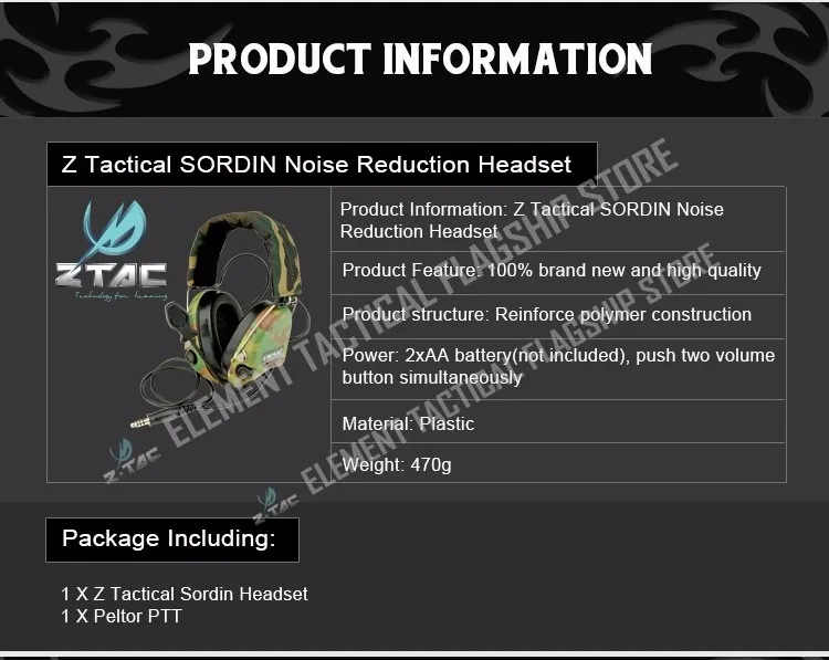 Z Тактический airsofte гарнитура Sordin с страйкбол Peltor PTT для прослушивания Кен arsoft Z111 FG Z112