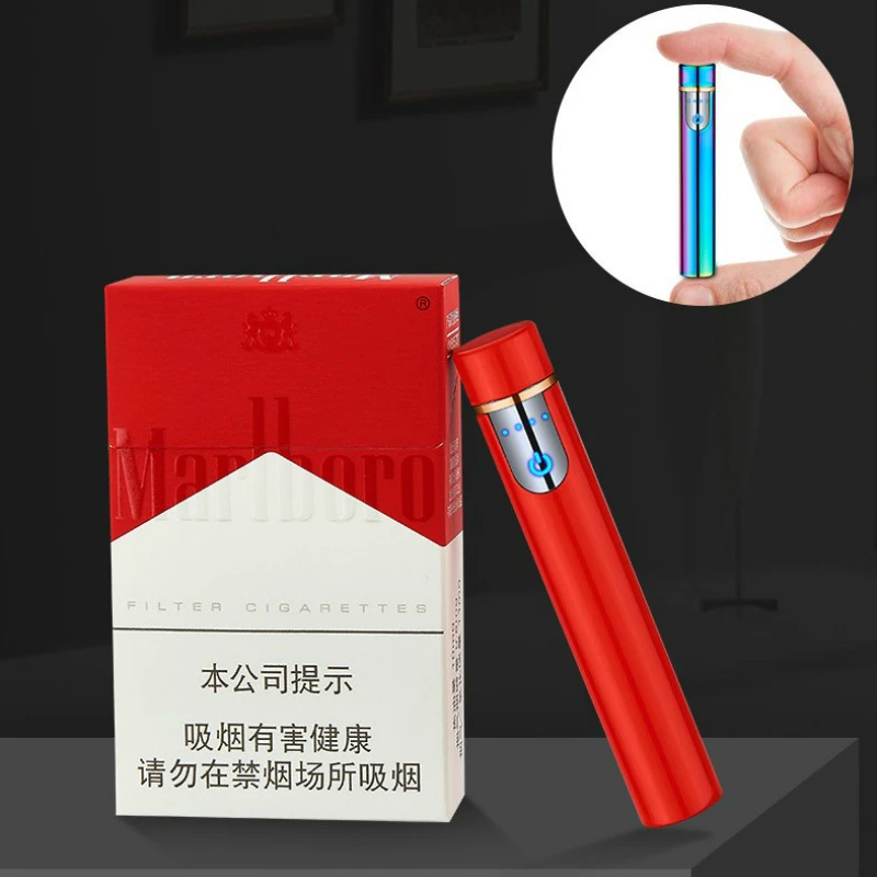 Новая зажигалка для сигарет Металлическая USB зарядка Зажигалка перезаряжаемая