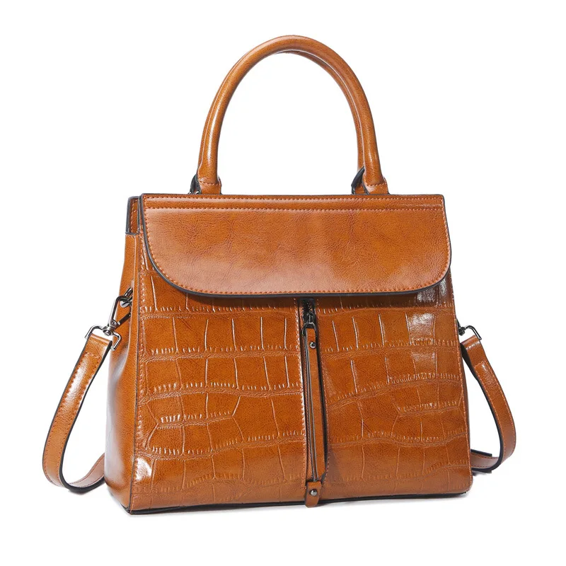 

New fashion casual women leather handbag famous brand ladies office clutch shoulder messenger bag split leather boston tote sac
